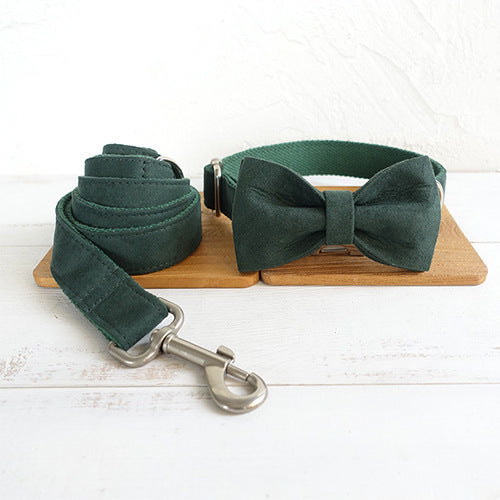 MUTTCO Pet Collar Bow & Traction Set – Adjustable Pet Chain & Rope for Small to Large Dogs - TailAura