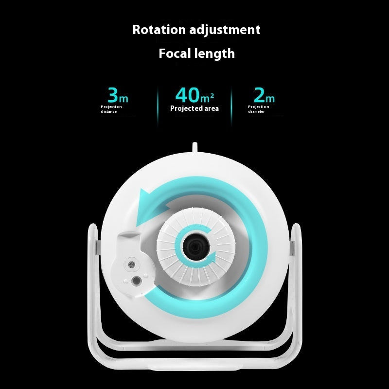 Starry Sky Soother & Sound Machine with Bluetooth | Wireless White Noise Projector Lamp with Remote & 10 Cards for Relaxation & Ambience - TailAura