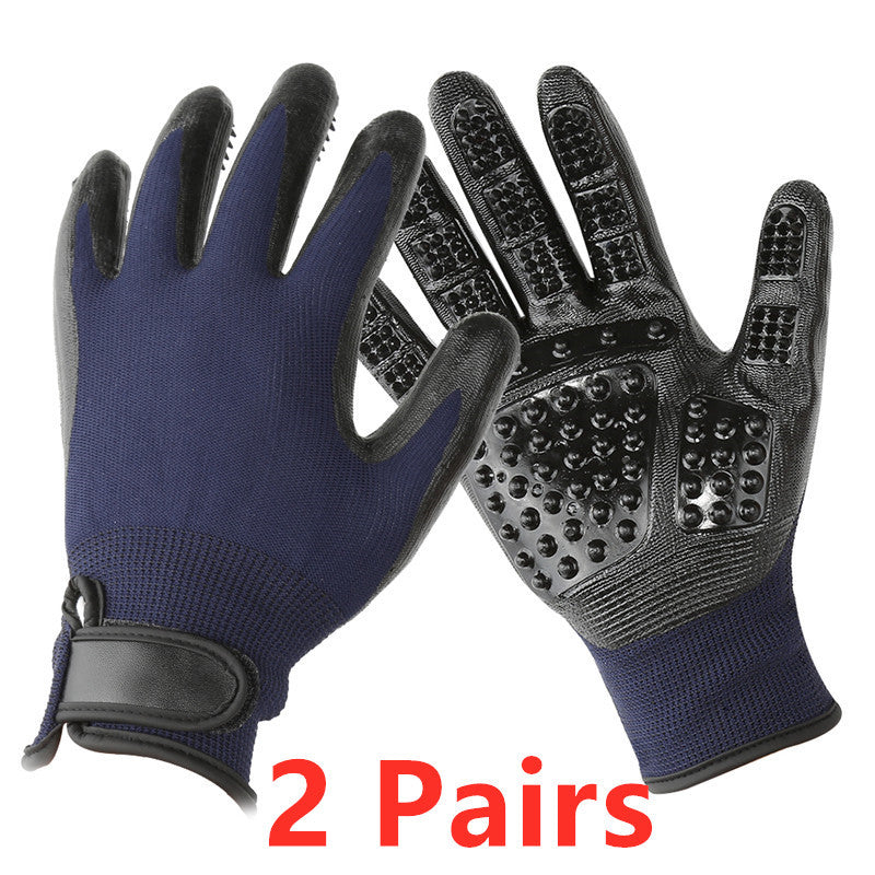 Pet Grooming & De-Shedding Glove Soft Rubber Massage Brush for Cats & Dogs | BUY 1 GET 1 FREE! - TailAura
