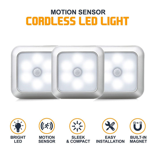Smart & Safe Steps: Wireless 6-LED Motion Sensor Light – Illuminating Paths for Your Pet's Night time Comfort & Safety - TailAura