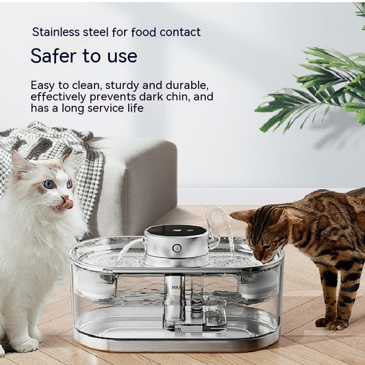 Pet Smart Water Dispenser Wireless, Rechargeable Hydration for Cats & Dogs - TailAura