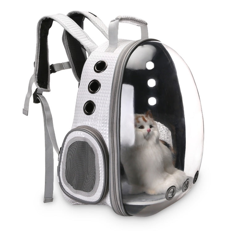 Portable Pet Puppy Backpack Carrier – Space Capsule Design with 360° Sightseeing Window, Lightweight & Breathable - TailAura