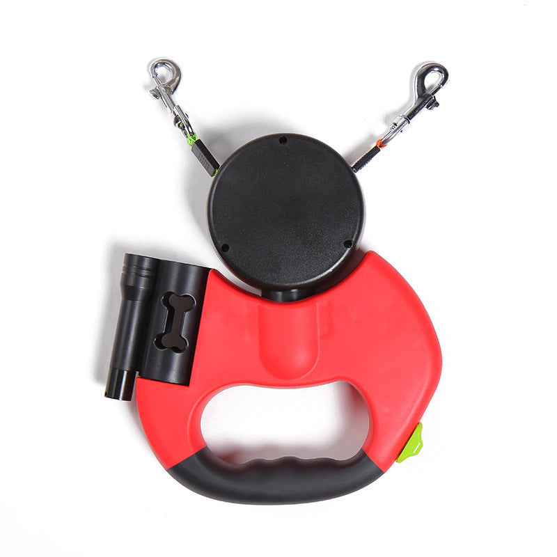 Reflective Retractable Dual Dog Leash with Lights – For Small Dogs - TailAura