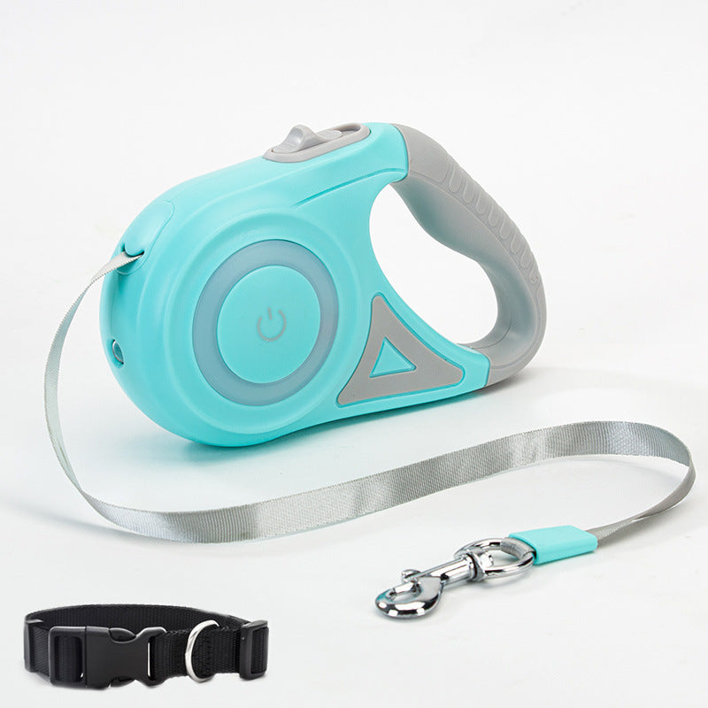 Retractable Dog Leash with Spotlight & Collar – Automatic Traction Rope for Small & Medium Dogs - TailAura