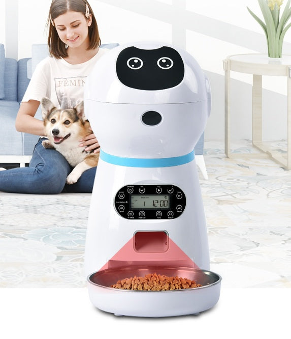 Smart Automatic Pet Feeder 2025 - Programmable Dry Food Dispenser with Voice Recorder & Anti-Jam System - TailAura