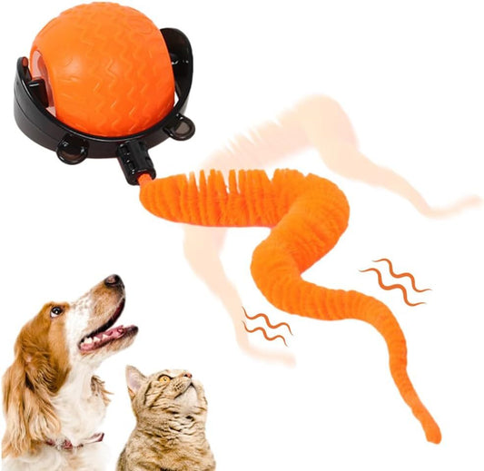 Smart Interactive Pet Ball Toy Automatic Rolling with Cord & Mouse Teaser - TailAura