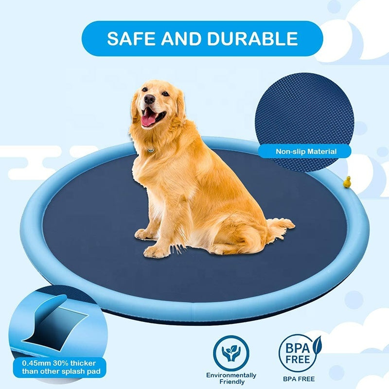 Dog Sprinkler Splash Pad – Outdoor Anti-Slip Cooling Mat for Summer Fun - TailAura