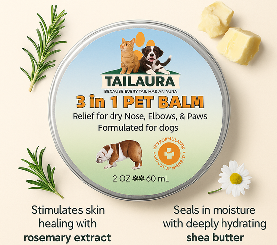 TailAura™ 3-in-1 Balm for Pets – Care for Paws, Nose & Skin (56.7g) - TailAura