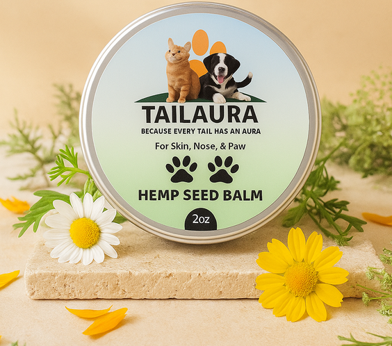 TailAura™ Restorative Hemp Seed Balm for Pets – Paw, Nose & Skin Therapy (56.7g) - TailAura