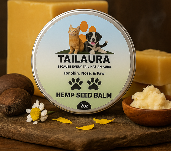 TailAura™ Restorative Hemp Seed Balm for Pets – Paw, Nose & Skin Therapy (56.7g) - TailAura