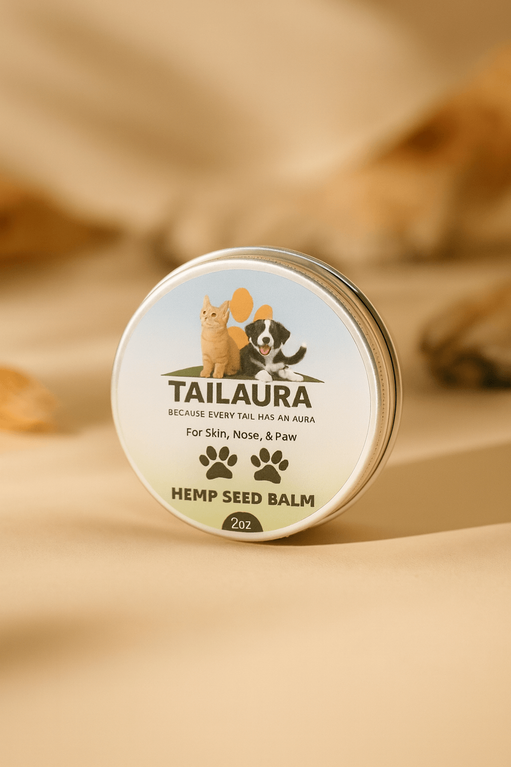 TailAura™ Restorative Hemp Seed Balm for Pets – Paw, Nose & Skin Therapy (56.7g) - TailAura -  -  TailAura