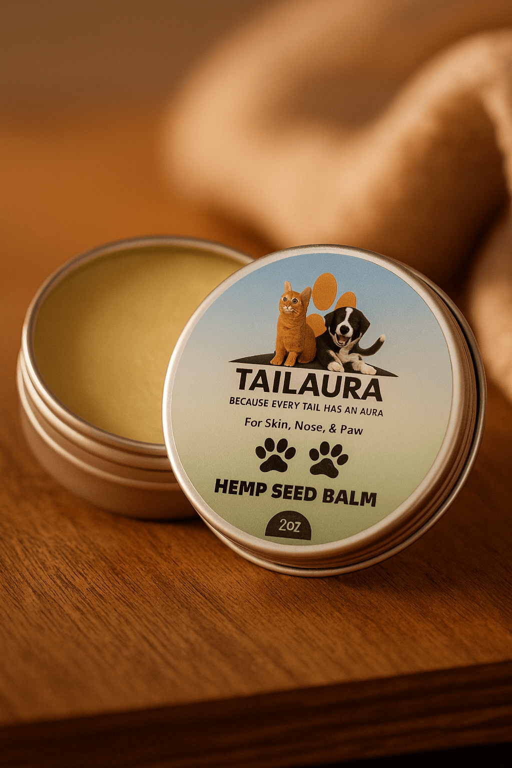 TailAura™ Restorative Hemp Seed Balm for Pets – Paw, Nose & Skin Therapy (56.7g) - TailAura -  -  TailAura