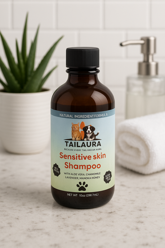 TailAura™ Skin Comfort Shampoo – A Soothing Wash for Delicate Coats (148ml) - TailAura
